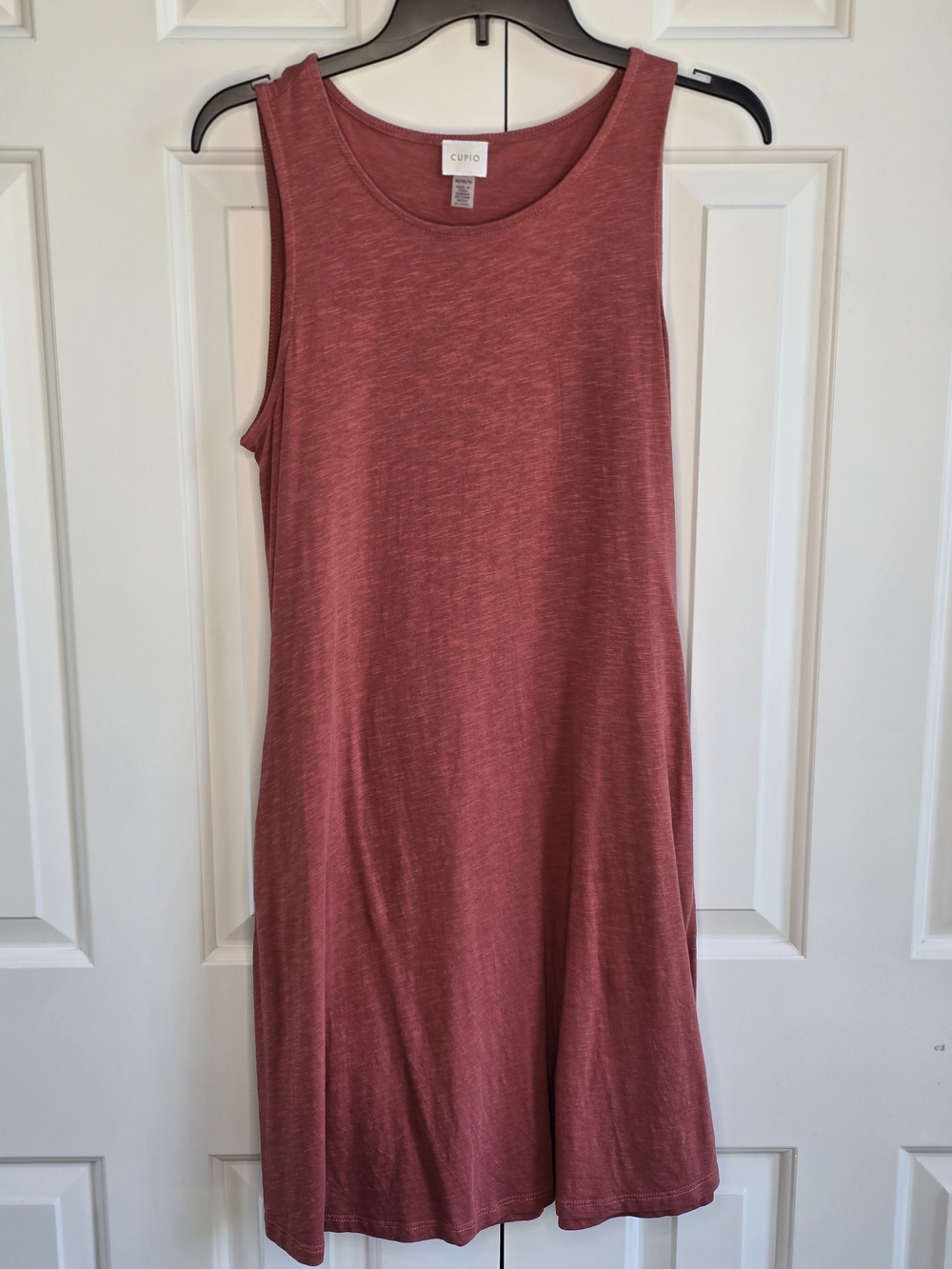 Cupio Women's Sleeveless Shift Dress in Heathered Rose Pink Or Terracotta Color